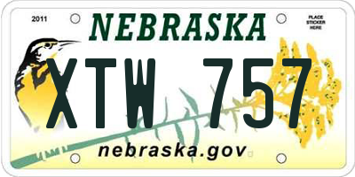 NE license plate XTW757