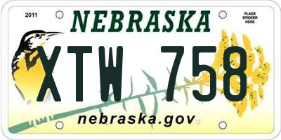 NE license plate XTW758