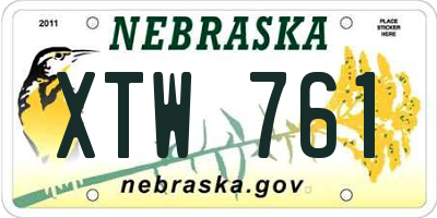 NE license plate XTW761