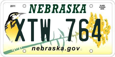 NE license plate XTW764