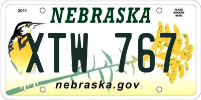 NE license plate XTW767