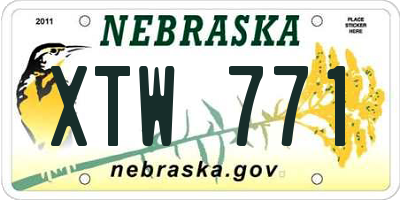 NE license plate XTW771