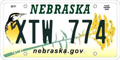 NE license plate XTW774