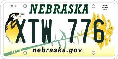 NE license plate XTW776