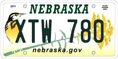 NE license plate XTW780
