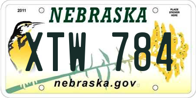 NE license plate XTW784