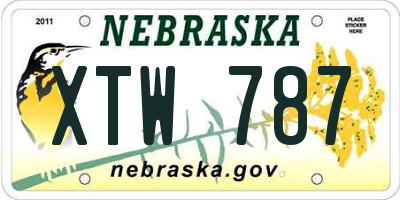 NE license plate XTW787