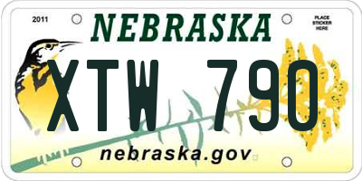 NE license plate XTW790