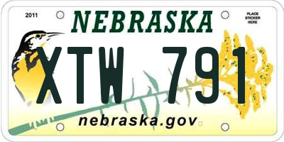 NE license plate XTW791