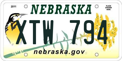 NE license plate XTW794