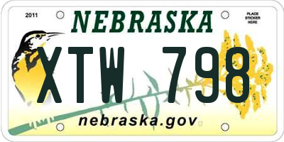 NE license plate XTW798