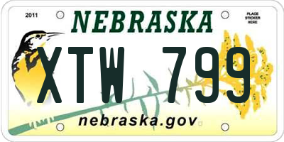NE license plate XTW799