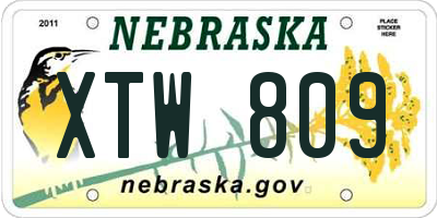 NE license plate XTW809