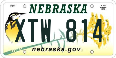 NE license plate XTW814