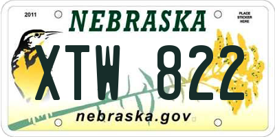 NE license plate XTW822