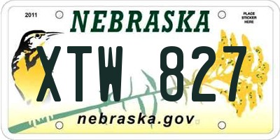 NE license plate XTW827