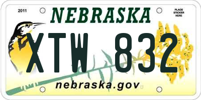NE license plate XTW832
