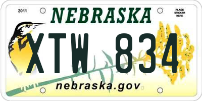 NE license plate XTW834