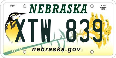 NE license plate XTW839