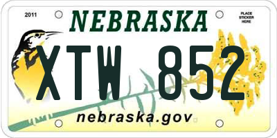 NE license plate XTW852