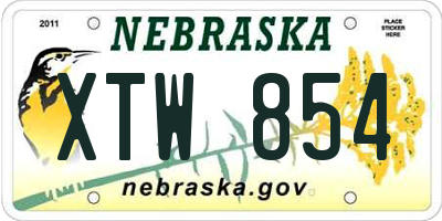 NE license plate XTW854