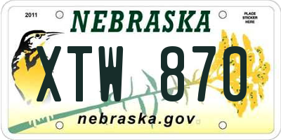 NE license plate XTW870