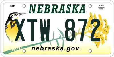 NE license plate XTW872