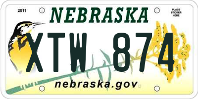 NE license plate XTW874