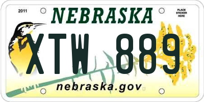 NE license plate XTW889