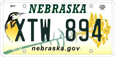 NE license plate XTW894