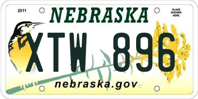 NE license plate XTW896