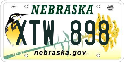 NE license plate XTW898