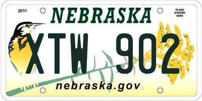 NE license plate XTW902