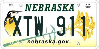 NE license plate XTW911