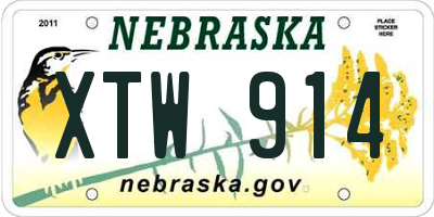 NE license plate XTW914