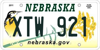 NE license plate XTW921