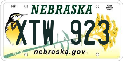 NE license plate XTW923