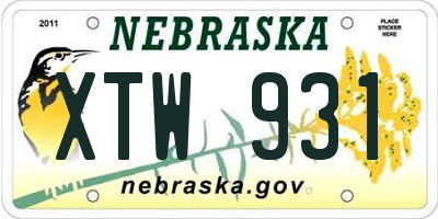 NE license plate XTW931