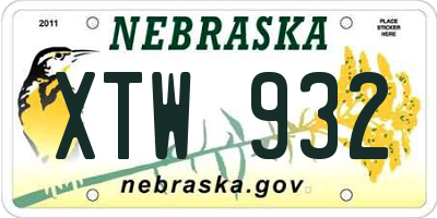 NE license plate XTW932