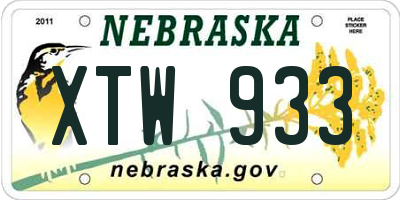 NE license plate XTW933