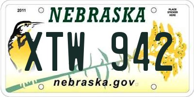 NE license plate XTW942