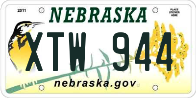 NE license plate XTW944