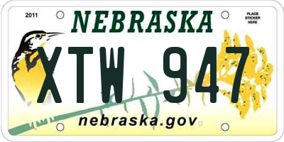 NE license plate XTW947