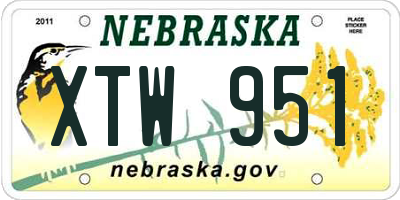 NE license plate XTW951