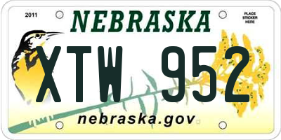 NE license plate XTW952