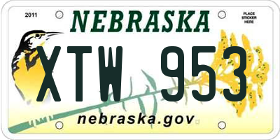 NE license plate XTW953