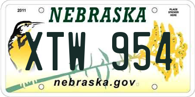 NE license plate XTW954