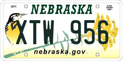 NE license plate XTW956