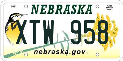 NE license plate XTW958