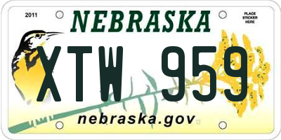 NE license plate XTW959